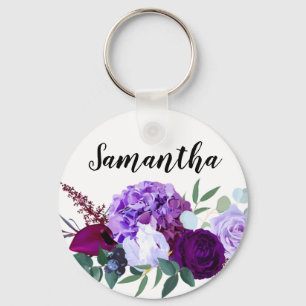 Personalisierter Key Chain Lavender Hibisken auf W Schlüsselanhänger
