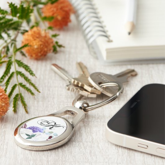 Personalisierter Key Chain Lavender Hibisken auf W Schlüsselanhänger (Seite)