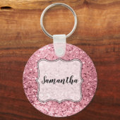 Personalisierter Key Chain Rose Gold Glitzer Schlüsselanhänger (Vorderseite)