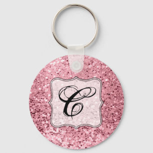 Personalisierter Key Chain Rose Gold Glitzer Schlüsselanhänger