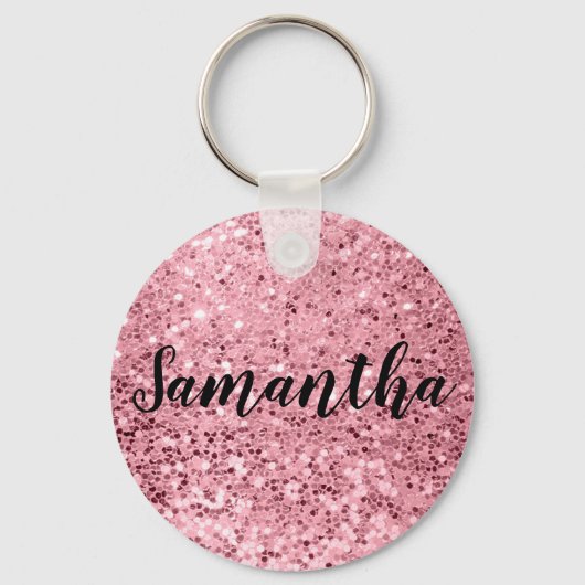 Personalisierter Key Chain Rose Gold Glitzer Schlüsselanhänger (Vorderseite)