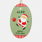 personalisierter Kickballspieler Keramik Ornament (Links)