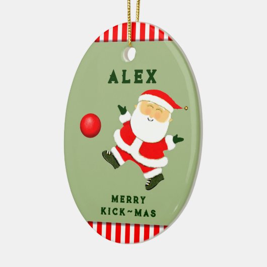 personalisierter Kickballspieler Keramik Ornament (Links)