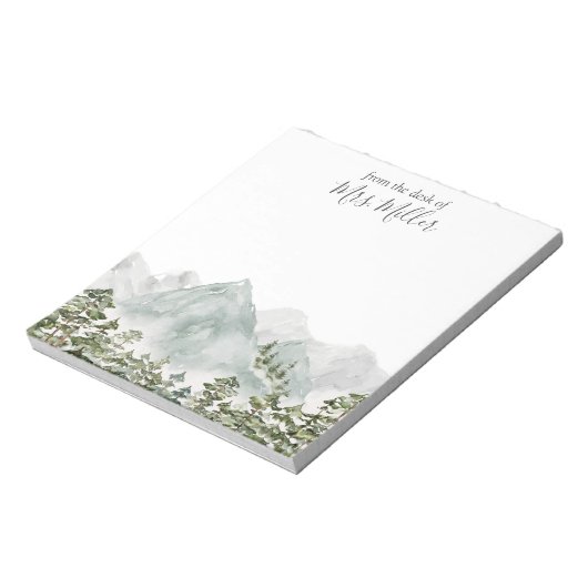 Personalisierter Kiefernwald und -gebirge Notizblock (Rotiert)