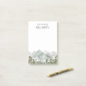 Personalisierter Kiefernwald und -gebirge Post-it Klebezettel (Auf Schreibtisch)