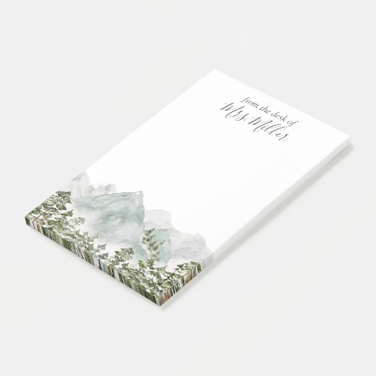 Personalisierter Kiefernwald und -gebirge Post-it Klebezettel (angewinkelt)