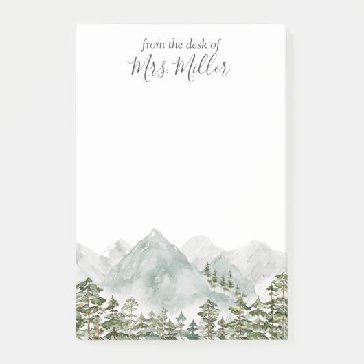 Personalisierter Kiefernwald und -gebirge Post-it Klebezettel (Vorderseite)