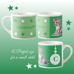 Personalisierter Kinder-Leoparden-Becher mit Namen Espressotasse