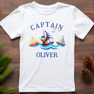Personalisierter Kinder-Schiffs-Kapitän T-Shirt