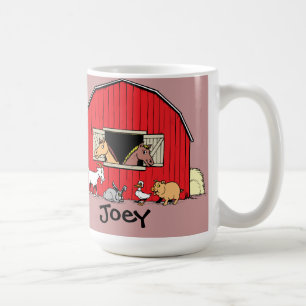 Personalisierter Kinderbauernhof- und Tieremug Kaffeetasse
