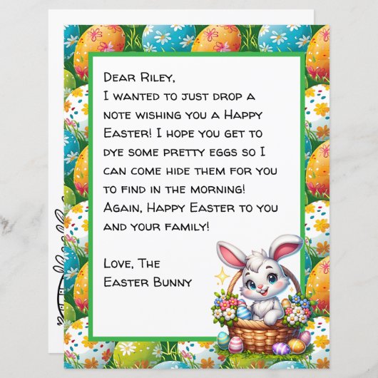 Personalisierter Kinderbrief aus Osterhasen (Vorne/Hinten)