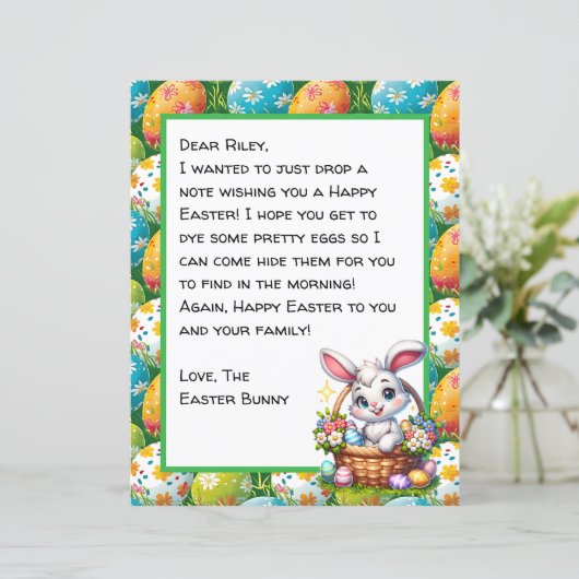 Personalisierter Kinderbrief aus Osterhasen (Stehend Vorderseite)