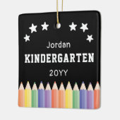 Personalisierter Kindergarten Farbiges Foto Keramikornament (Links)