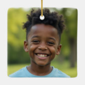 Personalisierter Kindergarten Farbiges Foto Keramikornament (Rückseite)