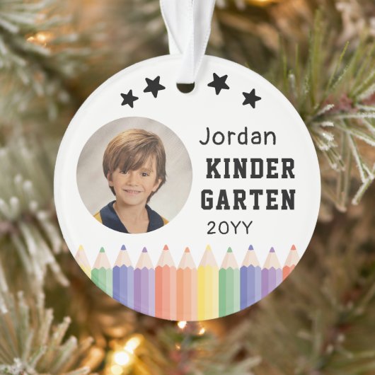 Personalisierter Kindergarten-Kinderfoto-Name Ornament (Baum)