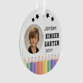 Personalisierter Kindergarten-Kinderfoto-Name Ornament (Vorderseite)