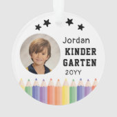 Personalisierter Kindergarten-Kinderfoto-Name Ornament (Rückseite)