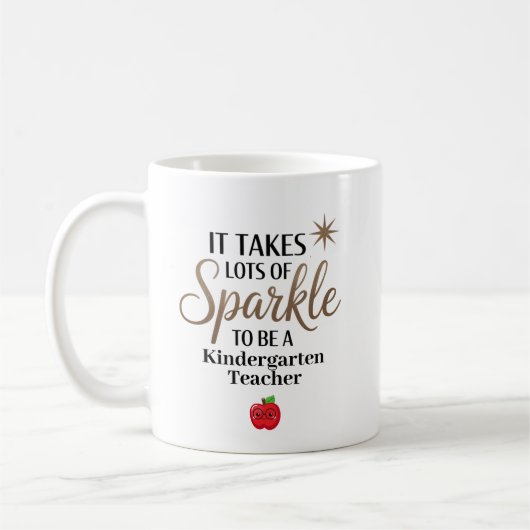Personalisierter Kindergarten-Lehrer Sparkle Kaffeetasse (Links)