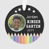 Personalisierter Kindergarten Name des farbigen Fo Ornament (Vorderseite)