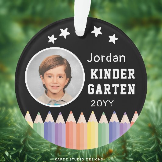 Personalisierter Kindergarten Name des farbigen Fo Ornament