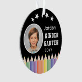 Personalisierter Kindergarten Name des farbigen Fo Ornament (Vorderseite)