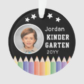 Personalisierter Kindergarten Name des farbigen Fo Ornament (Vorderseite)