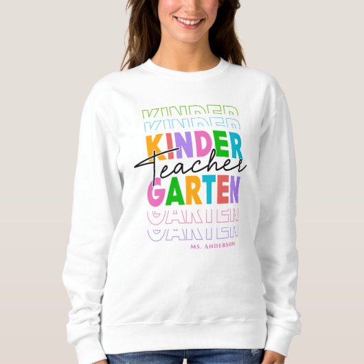 Personalisierter Kindergartenlehrer Sweatshirt (Vorderseite)