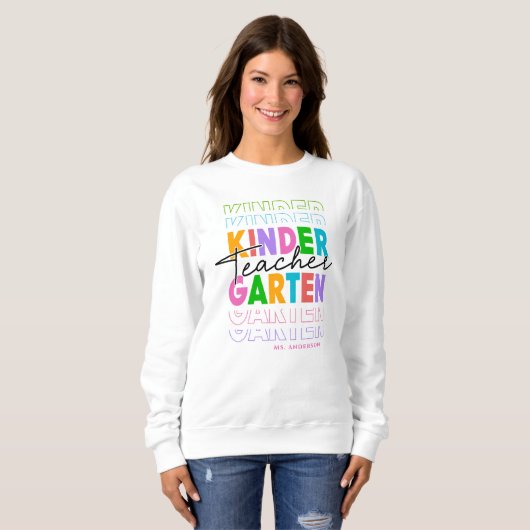 Personalisierter Kindergartenlehrer Sweatshirt (Vorne ganz)