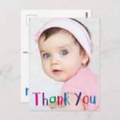 Personalisierter Kindergeburtstag Vielen Dank Postkarte (Vorne/Hinten)