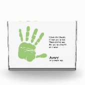 Personalisierter Kinderhanddruck mit Gedicht für V Fotoblock (Vorderseite)