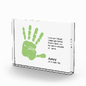 Personalisierter Kinderhanddruck mit Gedicht für V Fotoblock (Rechts)