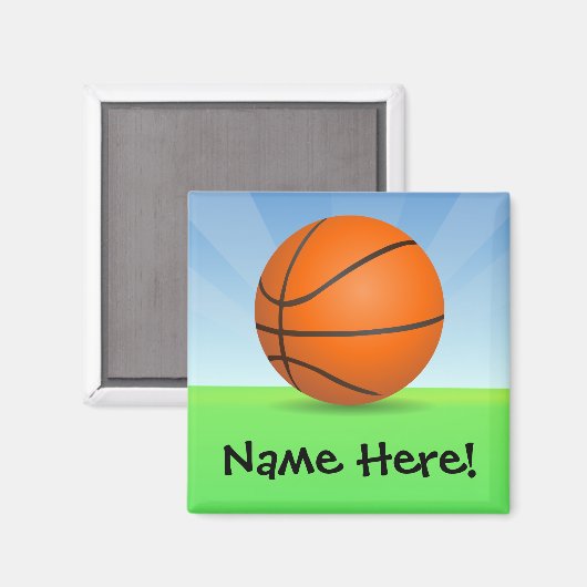 Personalisierter Kindersport Basketball Sonntag Magnet (Vorderseite/Rückseite)