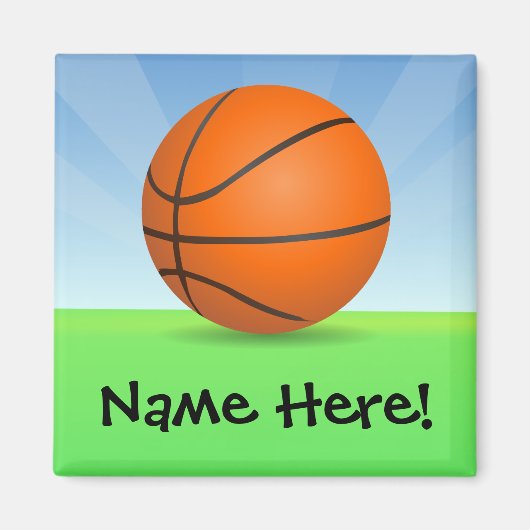 Personalisierter Kindersport Basketball Sonntag Magnet (Vorne)