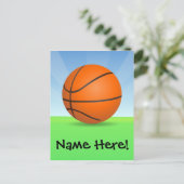Personalisierter Kindersport Basketball Sonntag Postkarte (Stehend Vorderseite)