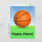 Personalisierter Kindersport Basketball Sonntag Postkarte (Vorne/Hinten)