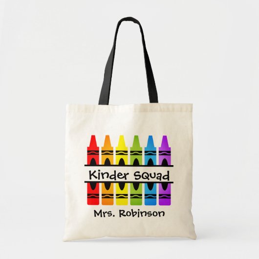Personalisierter KinderSquad Crayon Teacher Tote B Tragetasche (Vorne)