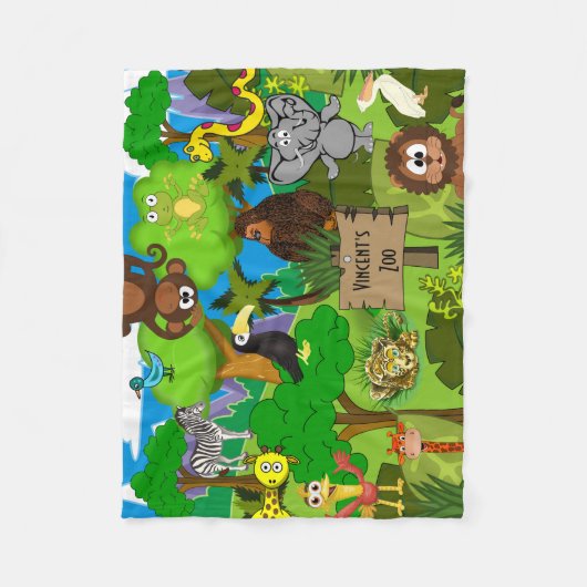 Personalisierter KinderZoo Fleecedecke (Vorderseite)
