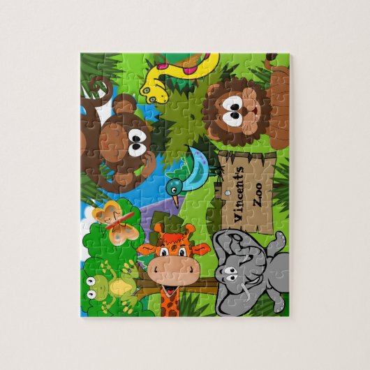 Personalisierter KinderZoo Puzzle (Vertikal)