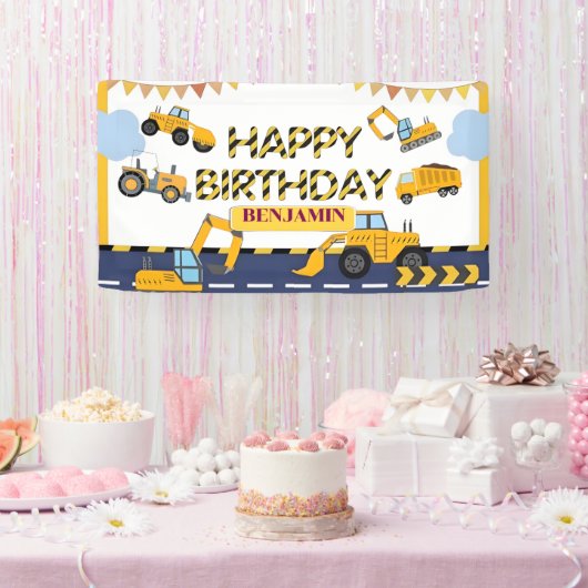 Personalisierter Kipper-Bagger-Party-Hintergrund Banner (Party)