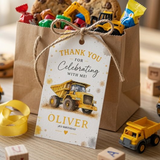 Personalisierter Kipper-Geburtstag Geschenkanhänger