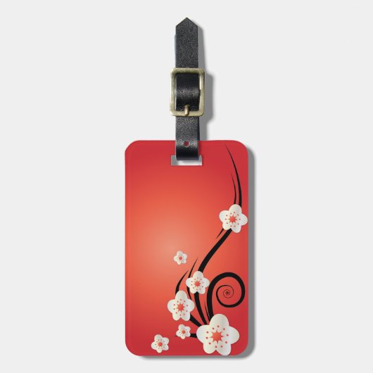 Personalisierter Kirschblüten-Gepäck-Umbau mit Gepäckanhänger (Vorderseite vertikal)