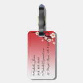 Personalisierter Kirschblüten-Gepäck-Umbau mit Gepäckanhänger (Rückseite vertikal)