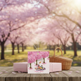 Personalisierter Kirschblüten-Picknick-Platz Geschenkanhänger