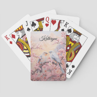 Personalisierter Kirschblütenvogel Spielkarten