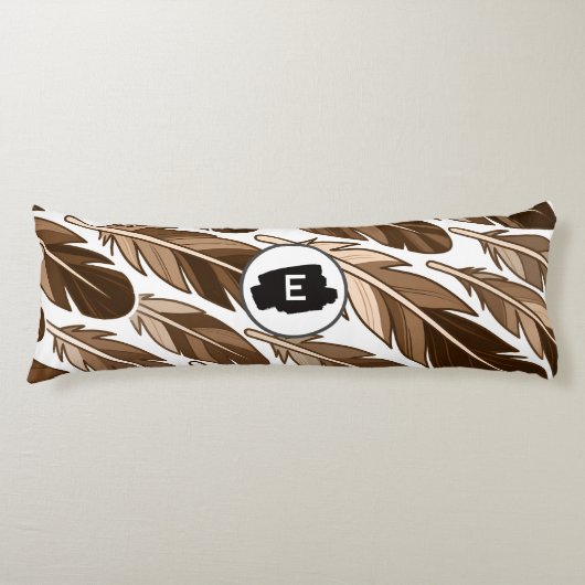Personalisierter Kissen - Boho Monogramm braun (Vorderseite)