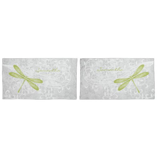 Personalisierter Kissenfall für Grüne Libelle Kissenbezug (Vorderseite-Set)