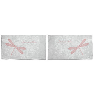 Personalisierter Kissenfall mit Rosa Dragonfly Kissenbezug