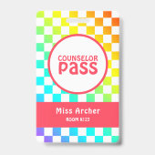 Personalisierter Klassenberater Hall Pass Lehrer Ausweis (Rückseite)