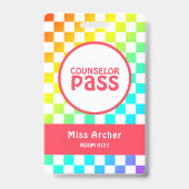 Personalisierter Klassenberater Hall Pass Lehrer Ausweis (Vorderseite)