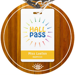 Personalisierter Klassenraum-Hall-Pass für Lehrer Ausweis